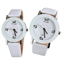 Fashion Round Big Steel Case Men Women Couple Leather Quartz analog wrist Watch Relogio Masculino Hombre J4U66