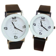 Fashion Round Big Steel Case Men Women Couple Leather Quartz analog wrist Watch Relogio Masculino Hombre J4U66