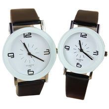 Fashion Round Big Steel Case Men Women Couple Leather Quartz analog wrist Watch Relogio Masculino Hombre J4U66