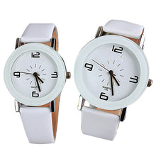 Fashion Round Big Steel Case Men Women Couple Leather Quartz analog wrist Watch Relogio Masculino Hombre J4U66