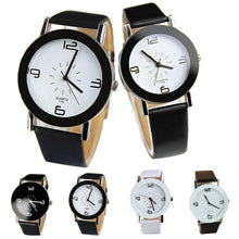 Fashion Round Big Steel Case Men Women Couple Leather Quartz analog wrist Watch Relogio Masculino Hombre J4U66