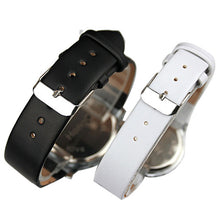 Fashion Round Big Steel Case Men Women Couple Leather Quartz analog wrist Watch Relogio Masculino Hombre J4U66