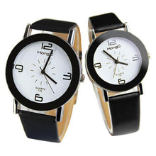 Fashion Round Big Steel Case Men Women Couple Leather Quartz analog wrist Watch Relogio Masculino Hombre J4U66