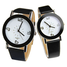 Fashion Round Big Steel Case Men Women Couple Leather Quartz analog wrist Watch Relogio Masculino Hombre J4U66