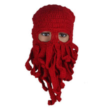 Fashion Unisex Warm Knitted Wool Ski Face Mask Hat Squid Cap Cthulhu Tentacles Beanie Hat J4U66