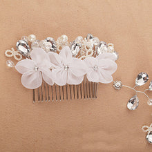 Fashion White Pearl Crystal Bride Headdress By Hand Bridal Tiaras Hairwear Wedding Dress Accessories J4U66