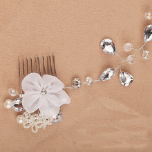 Fashion White Pearl Crystal Bride Headdress By Hand Bridal Tiaras Hairwear Wedding Dress Accessories J4U66
