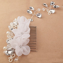 Fashion White Pearl Crystal Bride Headdress By Hand Bridal Tiaras Hairwear Wedding Dress Accessories J4U66