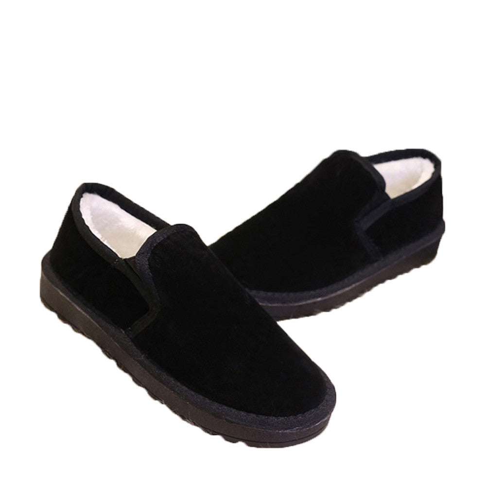 Fashion Women Boots Flat Ankle Fur Lined Warm Snow Breathable Shoes Lazy shoes Big Size 35-43 Drop Shipping J4U66