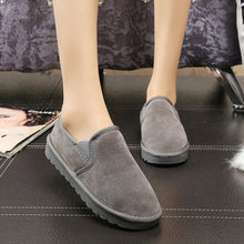 Fashion Women Boots Flat Ankle Fur Lined Warm Snow Breathable Shoes Lazy shoes Big Size 35-43 Drop Shipping J4U66