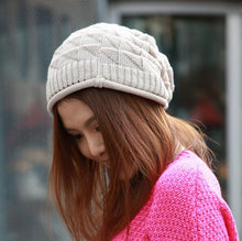 4 Colors Fashion Women Girls Hats In Triangle Diamond Warm Wool Cap Tops Hats ing J4U66