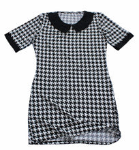 Women Casual Slim Short Sleeved Plaid Print Bodycon Dresses Plus Size vestidos J4U66