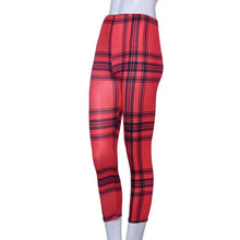 Fashion Comfortable Women Skinny Stretchy Casual Plaid Printed Leggings  J4U66