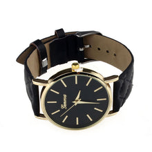 Unisex Casual Fashion Hours Checkers Faux Leather Quartz Analog Wrist Watches&  J4U66