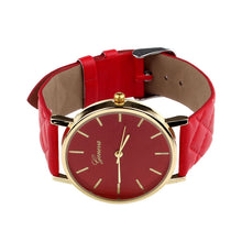 Unisex Casual Fashion Hours Checkers Faux Leather Quartz Analog Wrist Watches&  J4U66