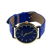 Unisex Casual Fashion Hours Checkers Faux Leather Quartz Analog Wrist Watches&  J4U66
