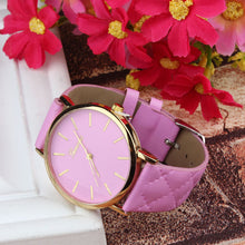 Unisex Casual Fashion Hours Checkers Faux Leather Quartz Analog Wrist Watches&  J4U66