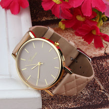 Unisex Casual Fashion Hours Checkers Faux Leather Quartz Analog Wrist Watches&  J4U66
