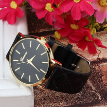 Unisex Casual Fashion Hours Checkers Faux Leather Quartz Analog Wrist Watches&  J4U66