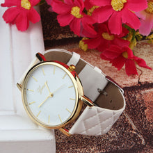 Unisex Casual Fashion Hours Checkers Faux Leather Quartz Analog Wrist Watches&  J4U66