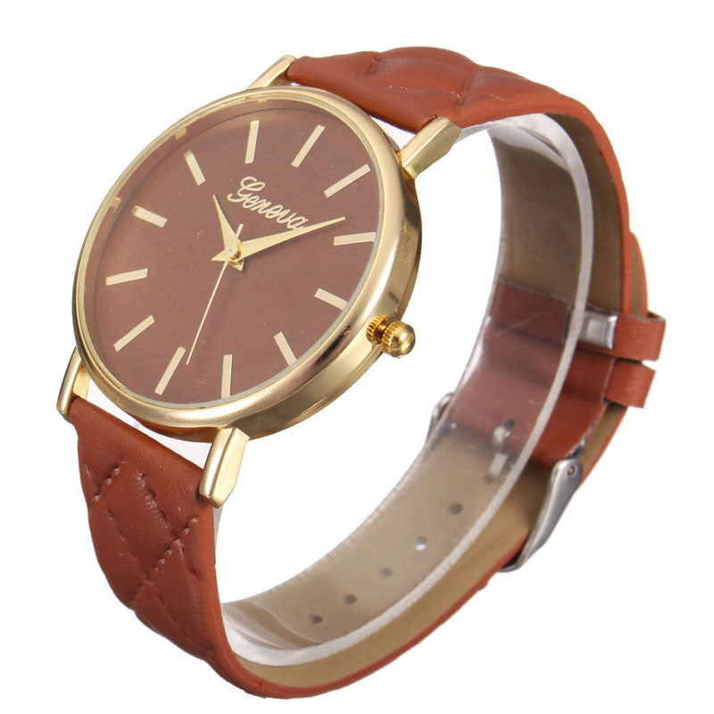 Women Fashion Casual Roman Leather Band Analog Quartz Wrist Watch Watches J4U66