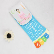Womens 5-Toe Colorful Exercise Non Slip Massage Toe Socks With Full Grip Pilates Socks  J4U66