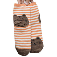 3D Animals Striped Cartoon Women Cat Footprints Cotton Floor Stockings er &  J4U66