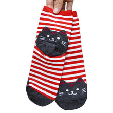 3D Animals Striped Cartoon Women Cat Footprints Cotton Floor Stockings er &  J4U66