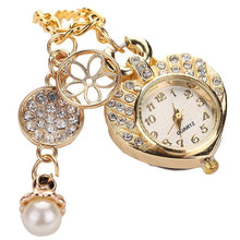Jewelry Men Women's Fashion HRhinestone Heart Bracelet Watch Wristwatch &  J4U66