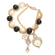 Jewelry Men Women's Fashion HRhinestone Heart Bracelet Watch Wristwatch &  J4U66