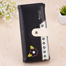 Korea Style Money Clip PU Leather Purse Flower Print Clutch Button Wallet Bag J4U66