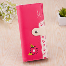 Korea Style Money Clip PU Leather Purse Flower Print Clutch Button Wallet Bag J4U66