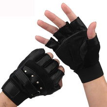 Men Soft Leather Driving Motorcycle Biker Outdoor Fingerless Gloves Special Forces Tactical Gloves  J4U66