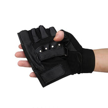Men Soft Leather Driving Motorcycle Biker Outdoor Fingerless Gloves Special Forces Tactical Gloves  J4U66