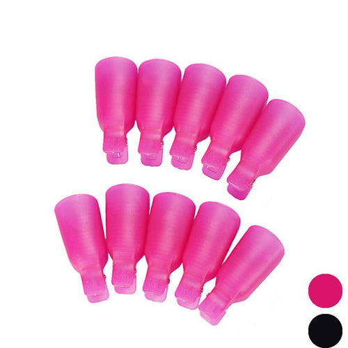 10pc Wearable Acrylic Plastic Nail Art Soak Off Cap Clip UV Gel Polish Remover Wrap Tool Fast Shipping J4U66