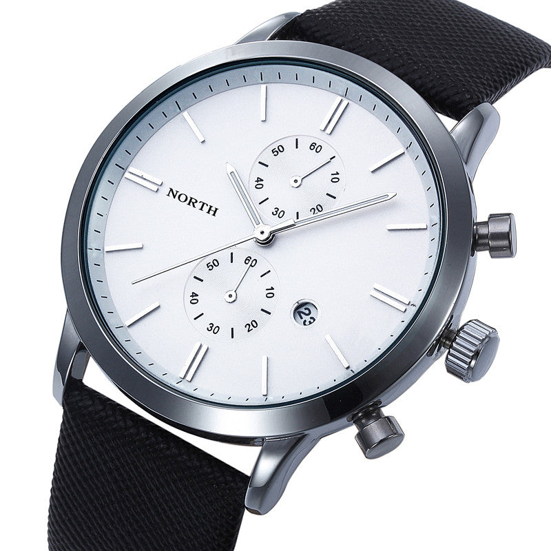 FashionFashion Men Casual Waterproof Date Leather Military Japan Watch Gift  J4U66