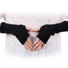 Amazing Wrist Length Women Knitted Fringe Warm Gloves  J4U66