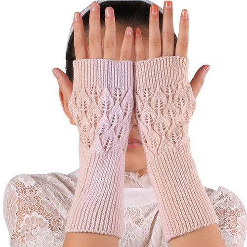 Amazing Wrist Length Women Knitted Fringe Warm Gloves  J4U66