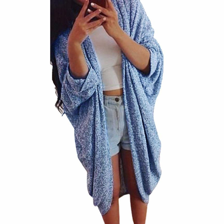 Women Tops Lady Casual Knit Sleeve Sweater Coat Cardigan Jacket Fast Shipping & Fast Shipping J4U66