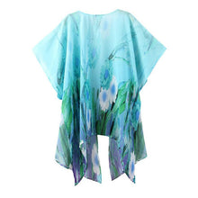 Womens Casual Print Kimono Loose Cardigan Chiffon Tops Cover up Blouse  J4U66