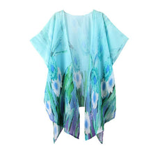 Womens Casual Print Kimono Loose Cardigan Chiffon Tops Cover up Blouse  J4U66