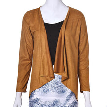 Women Blusas Casual Loose Knit Waterfall Cardigan Jacket Long Sleeve Irregular Sweater Coat J4U66