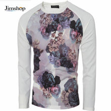Compression Shirt Men Casual Shirts Long Sleeve Loose Printing Tops T-shirt Tees Shirts J4U66