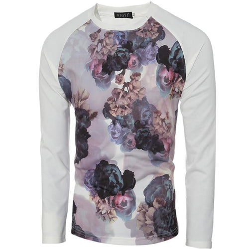 Compression Shirt Men Casual Shirts Long Sleeve Loose Printing Tops T-shirt Tees Shirts J4U66