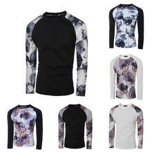 Compression Shirt Men Casual Shirts Long Sleeve Loose Printing Tops T-shirt Tees Shirts J4U66