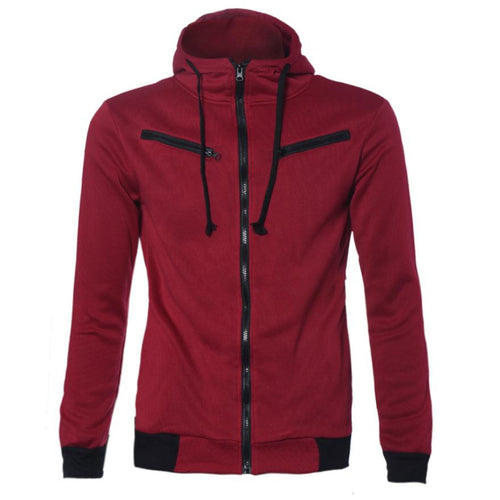 Details Men's Stylish Slim Fit Warm Hooded Sweatshirt Zipper Coat Jacket Outwear J4U66