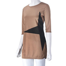 FashionWomen Casual Loose Star Printed Half Sleeve Short Mini Dress  J4U66