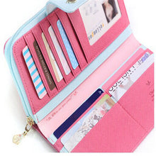 Fashion Birds Clutch Wallet Leather Case Long Zip Button Card Purse Handbag Wallet Credit Card Holder Bag J4U66