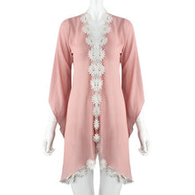 Fashion Design Women Ethnic Lace Flower Loose Kimono Cardigan Jacket Blouse Tops  J4U66