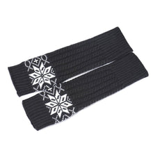 Fashion Women's Warm Snow Pattern Knitting Half Fingerless Gloves Hand Arm Gloves Women  J4U66